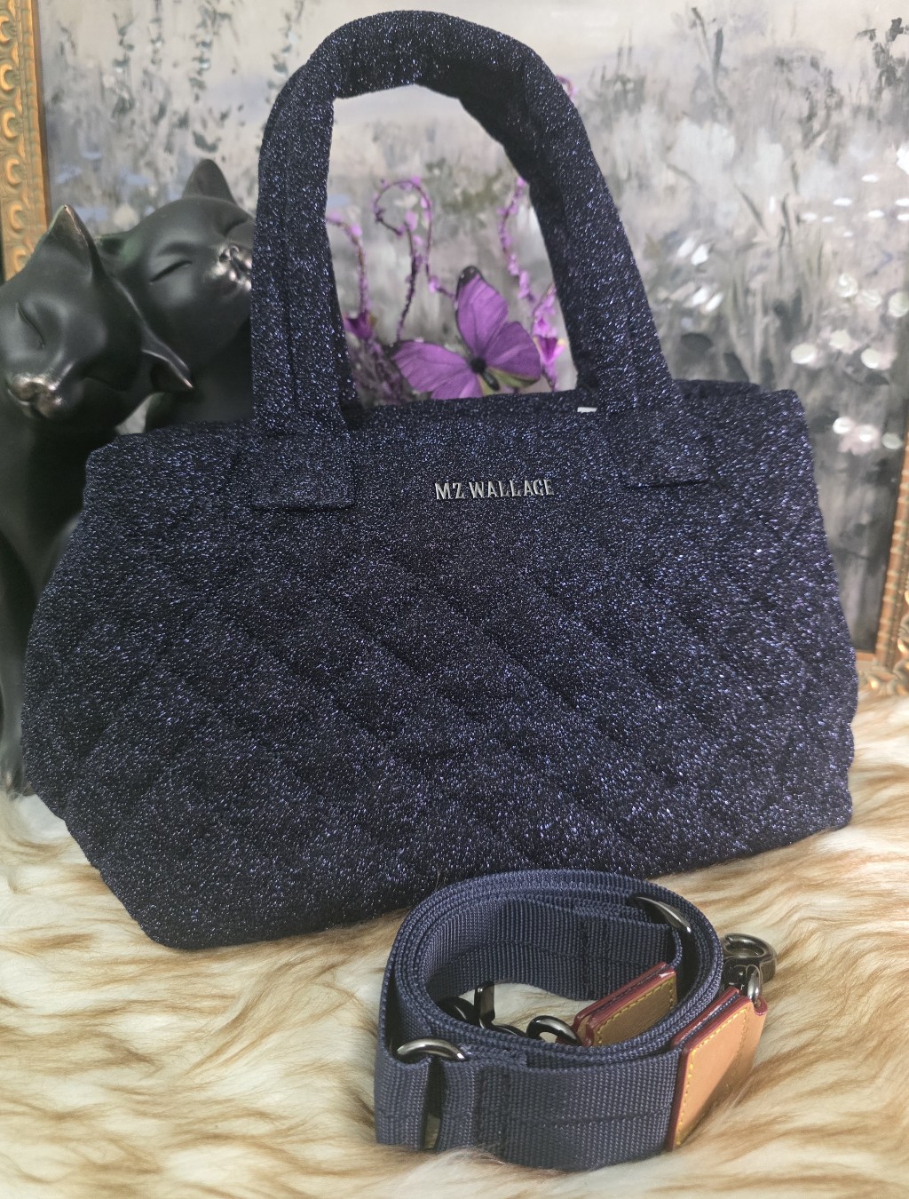Auth Nwt Mz Wallace Midnight Shimmer/Gunmetal Size *Standard.